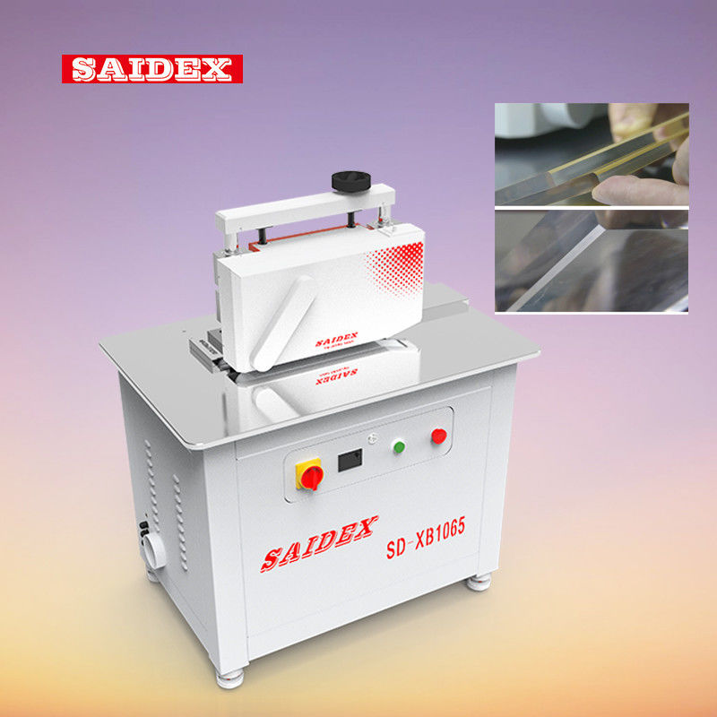 220V 50HZ/60HZ Acrylic R3 / R4 / R5 Rounded Corner Polishing And Trimming Machine Interchangeable Knives 45 Degree Bevelled Edge Chamfering Machine