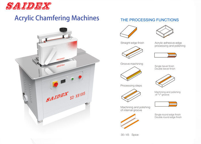 2.5kw 10A Electric Acrylic Trimming Machine Length 1000mm 250kg Small 45 Degree Beveling Rounded Edge Polishing Machine