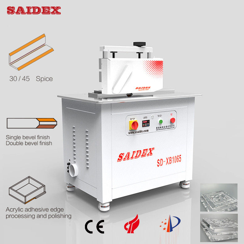 220V 50HZ/60HZ Acrylic R3 / R4 / R5 Rounded Corner Polishing And Trimming Machine Interchangeable Knives 45 Degree Bevelled Edge Chamfering Machine