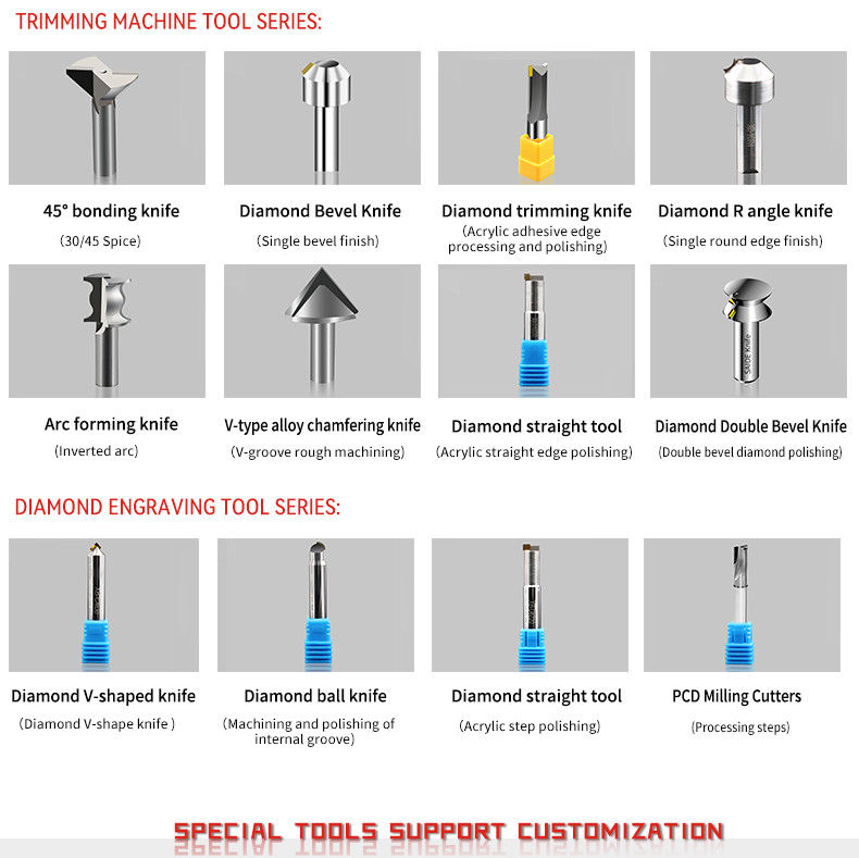 Practical CNC Milling Cutting Tools Industrial Acrylic CNC Chamfer Tool For Acrylic High Speed Cutting