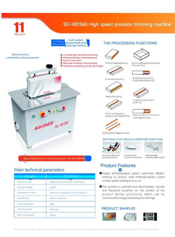 Industrial Grade High Speed Precision Acrylic Chamfering Machine with Automatic Feeding for Edge Trimming