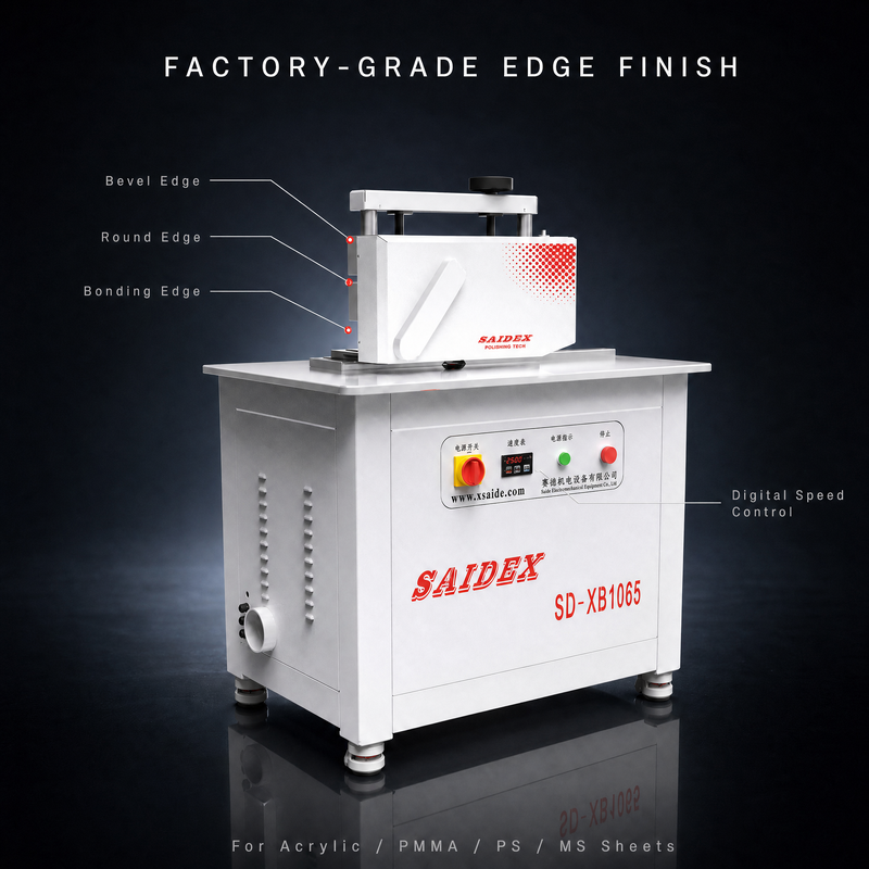 Acrylic Edge Polishing Machine Edge Trimming Machine SD-XB1065 Multi-Function Edge Finishing for Acrylic PMMA PS MS Sheets