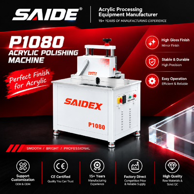 P1080 Acrylic Edge Polishing Machine for PMMA High Gloss Straight & Bevel Edge Manufacturer